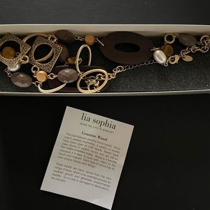 COPY - NWB Lia Sophia Necklace with genuine wood